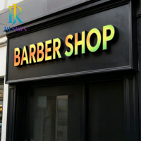 Enseignes LED RVB multicolores à éclairage frontal, lettres en acrylique 3D, signalétique commerciale personnalisée pour devanture de magasin, directement de l'usine