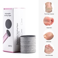 60 pièces/boîte lime à pied électrique callosités papier de verre remplaçable callosités à cuticules supprimer outil disques tampon papier abrasif pour peau morte dure
