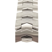 Bracelet de montre en acier inoxydable 316L massif brossé et poli de haute qualité, avec maillons incurvés, pour homme, montre-bracelet de luxe