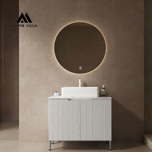 Mueble de baño individual Mars Villa de mármol, gris abierto, personalizado, para apartamento, precio de stock, entrega rápida, para invitados - Product Image 5