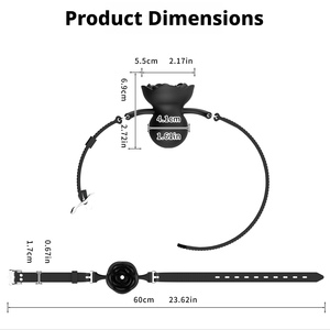Jouets de bondage : Bâillon en silicone à bouche ouverte avec plug buccal en forme de rose, dispositif de retenue pour morsure, jouet pour adulte - Product Image 4