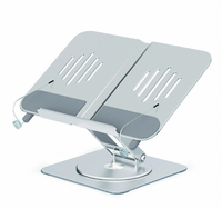 Nouveau support pour ordinateur portable en aluminium multifonctionnel, rotation à 360 degrés, hauteur réglable, support de bureau pliable, 41x28x8cm, ergonomique