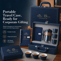 Coffret de bienvenue de thé de boutique avec logo personnalisé, boîte à thé, infuseur, tasses et sac cadeau pour cadeaux d'accueil haut de gamme pour clients