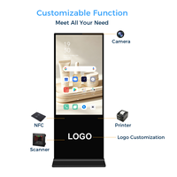 Écran LCD numérique sur pied pour intérieur, 49, 55, 65 pouces, affichage publicitaire 24h/24 et 7j/7, kiosque Android Windows pour centre commercial, hôtel