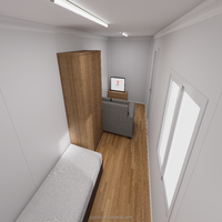 Maison de conteneur d'expédition modulaire préfabriquée extensible de 40 pieds 12m Unité d'hébergement pour chambre à coucher fabriquée à partir de panneau sandwich