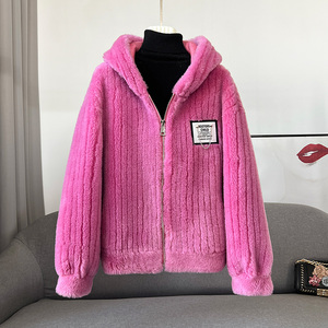 Cappotto Invernale da Donna in Lana d'Agnello, <span class=keywords><strong>Giacca</strong></span> Corta Calda in Pelliccia di Pecora JT3309 - Product Image 2