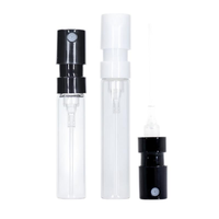Lot de 100 flacons vaporisateurs miniatures en verre transparent de 1,5 ml, 2 ml, 2,5 ml pour échantillons de parfum, atomiseurs de poche vides