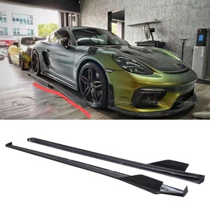 Carbon Fiber Side Skirts Flaps Chin Spoiler <b>Diffuser</b> <b>Car</b> Body Kit for Porsche 718 Boxster Cayman 2016-2022 - Product Image 1