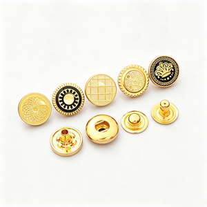 Men Clothes Clothing <b>Press</b> Stud Snap Fastener Custom Brand logo Metal Snap Shirt <b>Buttons</b> - Product Image 1