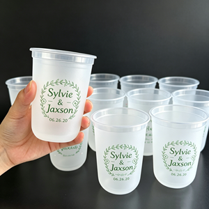 Vasos de Plástico Transparente Esmerilado en Forma de U de 12oz, 16oz y 24oz con Logotipo Personalizado, Libres de BPA, Aptos para Alimentos, Desechables, para Bodas, Estadios, Eventos y Catering - Product Image 1
