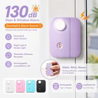 Sensor de Seguridad para Puertas y Ventanas Recargable al por Mayor, Sirena de 130dB, Luz Estroboscópica, Luz Nocturna, Adhesivo Reutilizable