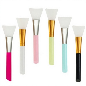 Brosse applicatrice double face en silicone et plastique pour masque, outil de beauté DIY souple et réglable pour l'application de boue - Product Image 1