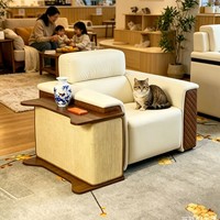 Canapé en bois-Table d'appoint et griffoir pour chat Combo-Robuste et durable Design résistant aux rayures Meubles pour animaux