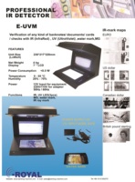 Détecteur de billets de banque en métal Royal E-UVM UV/MG/IR avec détection de filigrane CFA, détection de mot de passe, corps en fer, écran LCD 7 pouces, pour différentes devises