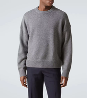 Pull ras du cou 100 % cachemire pour homme, design basique personnalisé, anti-plis et anti-rétrécissement, idéal automne/hiver