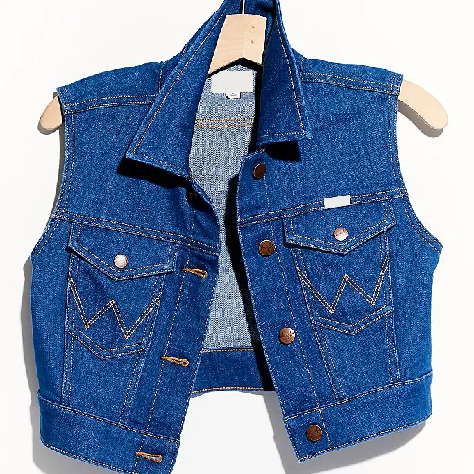 High Quality Wholesale Custom Sweat Denim Vest Wrangler Shrunken Vest For Women
