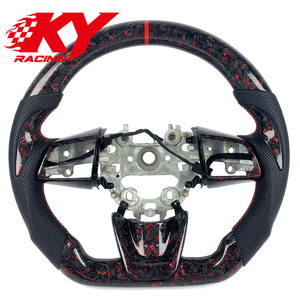 Volante Deportivo Personalizado de Fibra de Carbono Forjado Rojo con Función de Calefacción para KIA Stinger 2016-2020 Stinger GT - Product Image 1