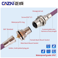 Conector Macho/Hembra M12 de Alto Rendimiento, Impermeable IP67, con Cable de PVC Blindado, Arnés de Cableado de Latón de 3/4/5 Pines