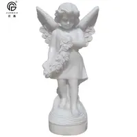 Patung Malaikat Bayi Marmer Putih Ukuran Nyata