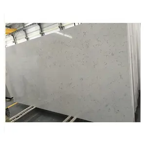 人造石标准尺寸抛光3000x1400mm毫米卡拉拉厨房台面白色石英板
