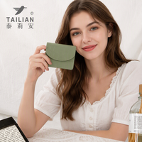 Pemegang kartu bisnis pola buaya ultra-tipis dompet pendek penutup poliester desain lintas batas kasual serbaguna untuk wanita