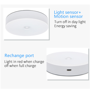 المنزل الذكي ضوء المغناطيسي اللاسلكية USB قابلة للشحن الإنسان تحريض الجسم مصباح LED PIR محس حركة ليلة ضوء لغرفة النوم - Product Image 4