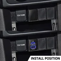 Chargeur rapide LED rouge Type-C PD, adaptateur double port USB pour Toyota Yaris 2008 Prado LC150 Camry 2016 Reiz C-HR 2021 Accessoires