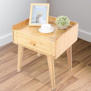 Table <span class=keywords><strong>de</strong></span> chevet moderne avec 1 tiroir, table d'appoint <span class=keywords><strong>de</strong></span> rangement pour chambre à coucher et salon - Product Image 4