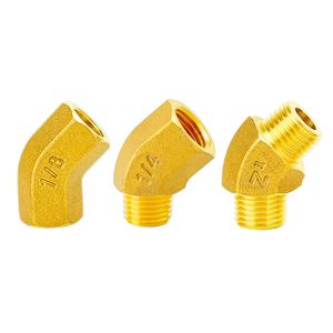 Raccord de tuyauterie en cuivre massif, coude à 45 degrés, filetage NTP, diamètre égal, double filetage mâle/femelle, tuyaux en cuivre épaissis - Product Image 3