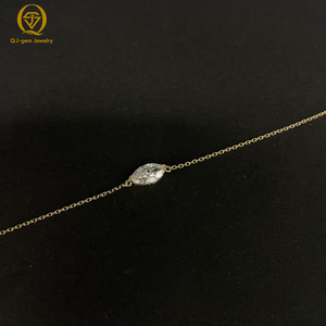 กำไลข้อมือทองคำ 18K ทรงมาร์คีส์ หรูหราแบบเรียบง่าย ประดับเพชรเลี้ยงในห้องปฏิบัติการ พร้อมใบรับรอง IGI สี D ความใส VVS ขนาดสั่งทำพิเศษสำหรับเป็นของขวัญ - Product Image 4