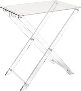 Mesa de bandeja de <span class=keywords><strong>TV</strong></span> de acrílico moderna, muebles plegables, escritorio pequeño para ahorrar espacio, fácil montaje, mesa auxiliar para comer aperitivos, servir - Product Image 1