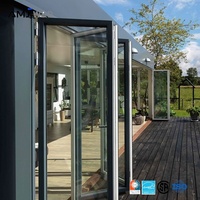 Puerta Plegable Contemporánea Tipo Acordeón con Marco de Aluminio y Vidrio Laminado para Viviendas y Comercios