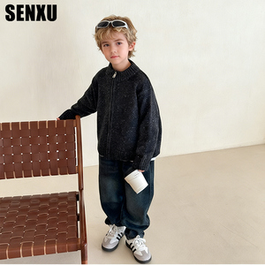 <span class=keywords><strong>Pull</strong></span> à <span class=keywords><strong>col</strong></span> <span class=keywords><strong>roulé</strong></span> en tricot épais respirant décontracté et élégant pour garçon - Product Image 2