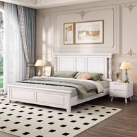Lit double GEDO 2026 de luxe en bois massif, sommier silencieux épaissi, mobilier de chambre à coucher