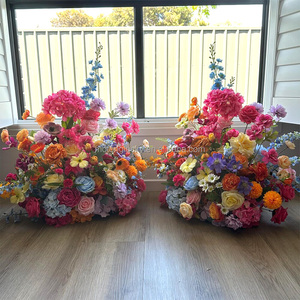 Décoration de mariage populaire : rangée de fleurs artificielles de 60 cm, couleur bonbon, toucher réel, style pampa, pour allée de mariage - Product Image 1