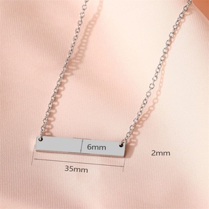 จี้ห้อยคอแบบสี่เหลี่ยมเปล่าสำหรับสลักลายเอง DIY - Product Image 3