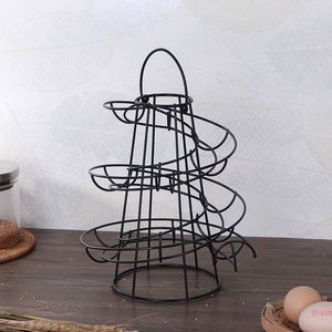 Custom Chicken Metal <b>Wire</b> Dispenser <b>Rack</b> Spiral Design Egg Storage Display Holder Basket for Countertop Kitchen - Product Image 4