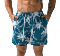 Shorts de bain décontractés pour hommes 100 % polyester, séchage rapide, respirants, mode estivale pour la natation, la plage et la course à pied, taille élastique basse