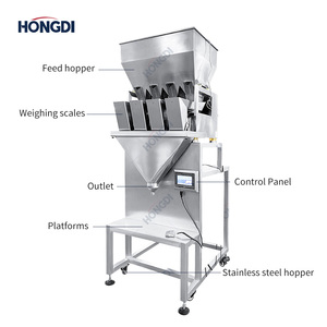 Semi-automatic PLC-<b>controlled</b> 4 Head Linear Weigher Vibratory Feeder Precision Granule Filling Machine for Plastic Food Bags Low - Product Image 3