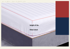 ชุดเครื่องนอนผ้าซาตินโพลีเอสเตอร์ 100% สีขาว คุณภาพสูง ระดับโรงแรมหรู ขนาดใหญ่ 3 ชิ้น ลายทาง 3 ซม. - Product Image 6