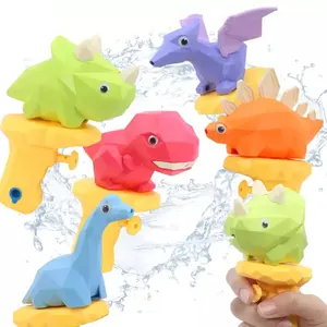 Pistol Air Musim Panas 3D Dinosaurus untuk Anak-anak Lucu Kartun Luar Ruangan Pistol Air Taman Pantai