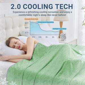 بطانية تبريد ناعمة للغاية محبوكة من الجانبين للنوم في الصيف الحار وعرق الليل، بطانية سفر Q <span class=keywords><strong>Max</strong></span> .5 - Product Image 6