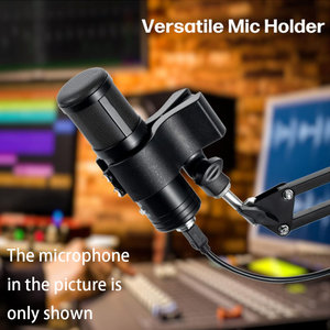 Soporte ajustable grande para micrófono con adaptador de 5/8" a 3/8" para micrófono de 1.25" (negro) Accesorios para micrófono - Product Image 2