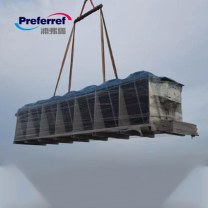 Refroidisseur d'air sec industriel à rideau d'eau en V, 120 kW, refroidisseur adiabatique, structure compacte, refroidissement sec par air et eau - Product Image 3
