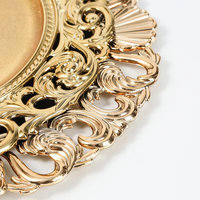 Assiette de présentation jetable en plastique à motif végétal rétro européen, personnalisable pour mariage et fête