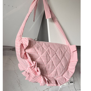 Borsa a Spalla da Donna, Carina Borsa Bianca con Volant Rossi e Bordi Arricciati, Regalo Unico per Lei, Fan Meeting K-Pop - Product Image 6