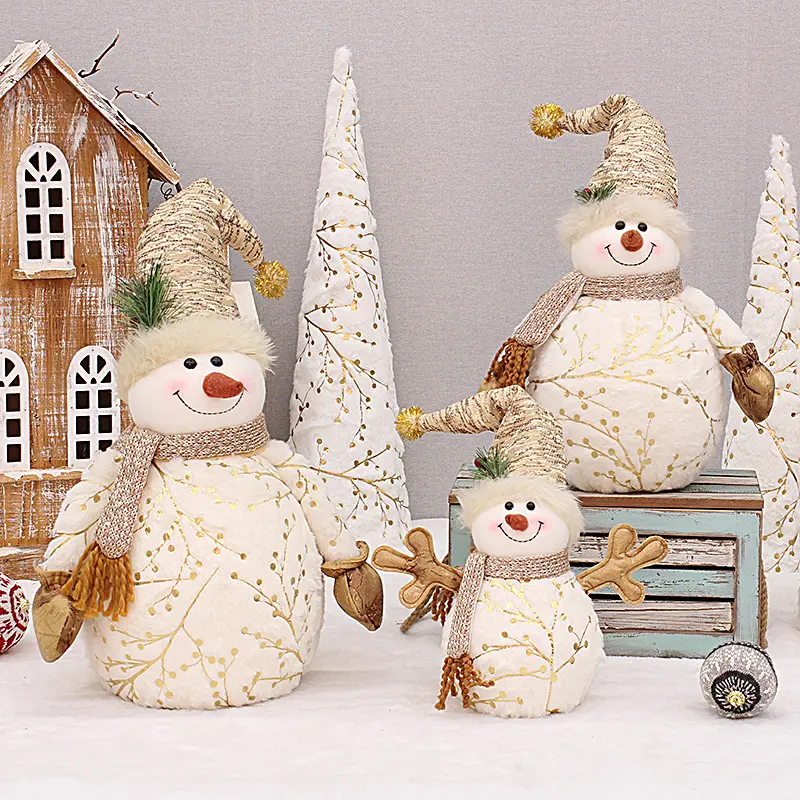 MAIMAI 60/50/26cm Christmas Decoration for Home Short Plush Snowman Doll for Shopping Mall Hotel Window Christmas Tree Ornaments