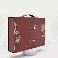 Caja Rígida Magnética Estilo Chino con Logotipo de Dragón en Lámina Dorada, Laminación Mate, Grabado y Brillo, Empaque de Regalo Cultural de Lujo