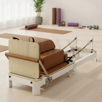 Reformer Pilates en aluminium anodisé pliable à domicile, Reformer Pilates en cuir véritable, lit de Pilates pliable, équipement de Pilates