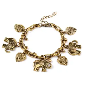 Factory Wholesale Fashion Hotsale Elephant Metal Heart Bracelet